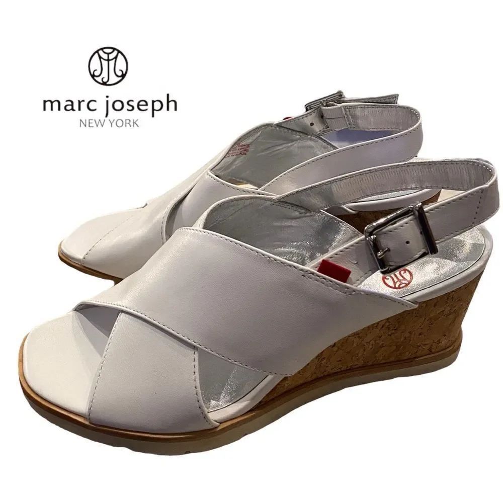Marc Joseph Women's Myrtle Beach White Napa Slingback Sandals NEW 6